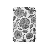 Waterverf en inktbloemen - zwart-wit badmat (Voorkant Verticaal)