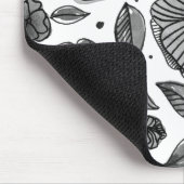 Waterverf en inktbloemen - zwart-wit muismat (Hoek)