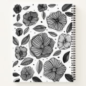 Waterverf en inktbloemen - zwart-wit notitieboek (Achterkant)