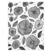 Waterverf en inktbloemen - zwart-wit tafelkleed (Voorkant)