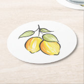 Waterverf- en inktlemmetjes ronde kartonnen onderzetter (Gebogen)