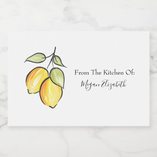 Waterverf- en inktlemmetjes voedselcontainer etiket (Enkel label)