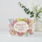 Waterverf en Inktpastel Bloemenkunst Moederdag Briefkaart (Staand voorkant)