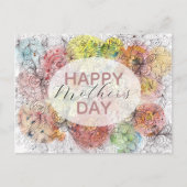 Waterverf en Inktpastel Bloemenkunst Moederdag Briefkaart (Voorkant)
