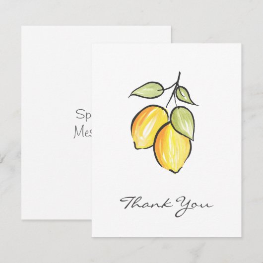 Waterverf- en inktpatronen Hartelijk dank Bedankkaart (Voorkant / Achterkant)