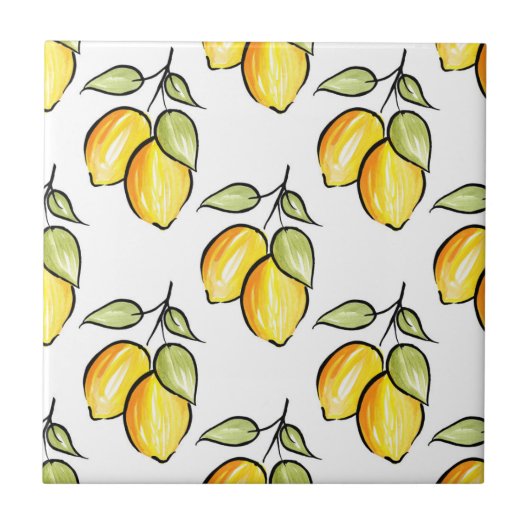 Waterverf- en inktpatronen tegeltje (Voorkant)