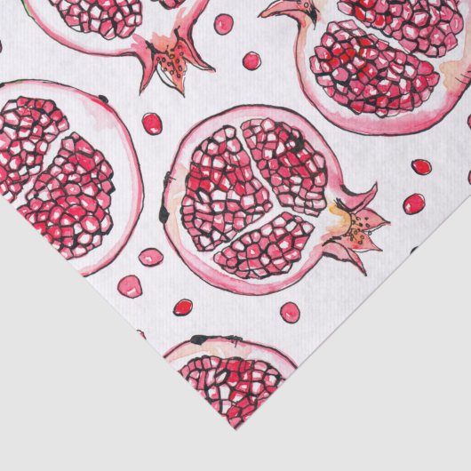 Waterverf- en inktpatroon in poedervorm tissuepapier (Detail)