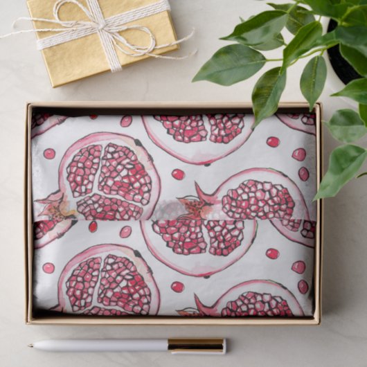 Waterverf- en inktpatroon in poedervorm tissuepapier (Geschenk)