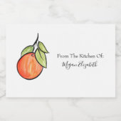 Waterverf en inktSinaasappel Voedselcontainer Etiket (Enkel label)