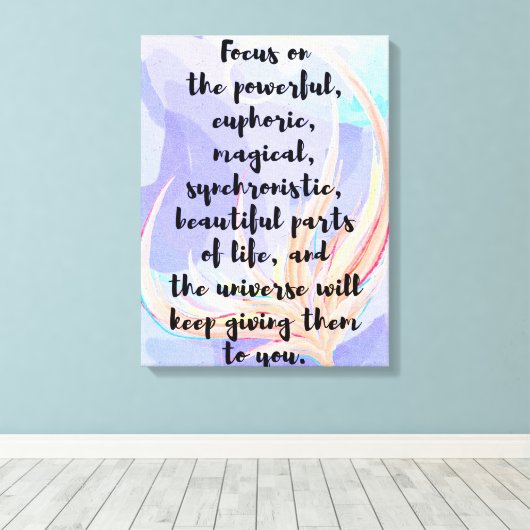 Waterverf en kalligrafie Wet van de attractie Quot Canvas Afdruk (Insitu (Houten vloer))