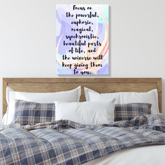 Waterverf en kalligrafie Wet van de attractie Quot Canvas Afdruk (Insitu (Slaapkamer))