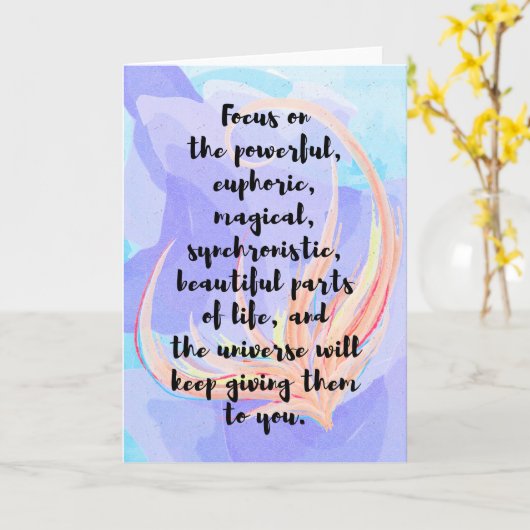 Waterverf en kalligrafie Wet van de attractie Quot Kaart (Gele Bloem)