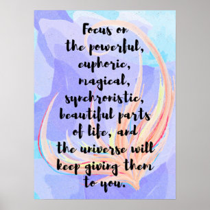 Waterverf en kalligrafie Wet van de attractie Quot Poster