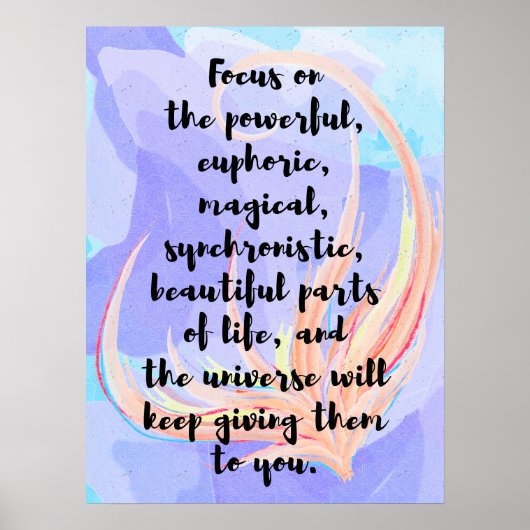 Waterverf en kalligrafie Wet van de attractie Quot Poster (Voorkant)