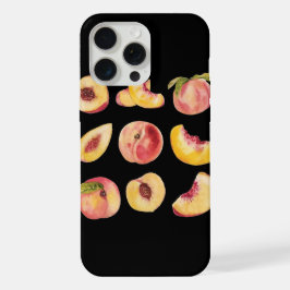 Waterverf en kleurrijke verse perzikplakjes, iPhone 15 pro max case