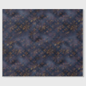 Waterverf en koper Patina Damask Pattern Cadeaupapier (Vlak)