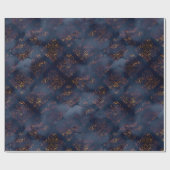 Waterverf en koper Patina Damask Pattern Cadeaupapier (Vlak)