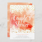 Waterverf- en koraalrif trouwparen douchen kaart (Voorkant / Achterkant)