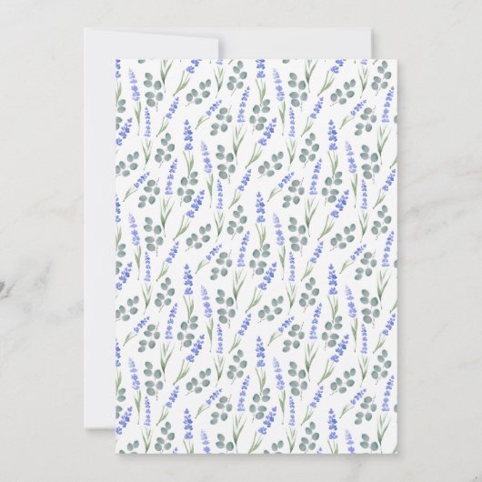 Waterverf en lavendel eucalyptuspatroon  save the date (Achterkant)