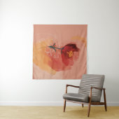 Waterverf en lijnschets van handhoudbloem wandkleed (In Situ (horizontaal))