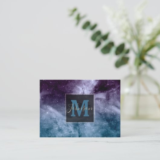 Waterverf en nebula abstract ontwerp visitekaartje (Staand voorkant)