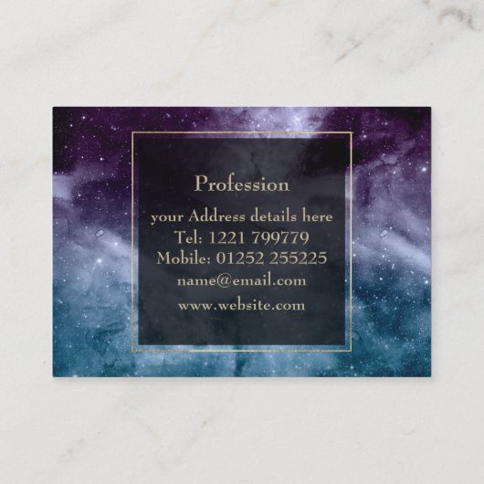 Waterverf en nebula abstract ontwerp visitekaartje (Achterkant)