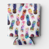 Waterverf en Nebula Ananassen Illustratie Blikjeskoeler (Voorkant)