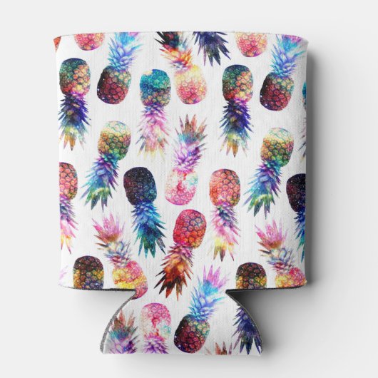 Waterverf en Nebula Ananassen Illustratie Blikjeskoeler (Achterkant)