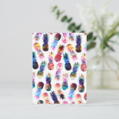 Waterverf en Nebula Ananassen Illustratie Briefkaart (Staand voorkant)