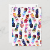 Waterverf en Nebula Ananassen Illustratie Briefkaart (Voorkant / Achterkant)