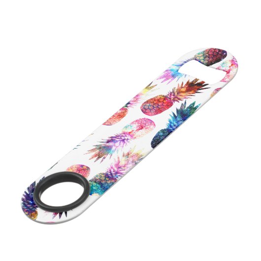 Waterverf en Nebula Ananassen Illustratie Speed Flessenopener (Achterkant Gekanteld)