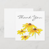 Waterverf en Pen Black Eyed Susan Bedankkaart (Voorkant / Achterkant)