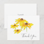 Waterverf en Pen Black Eyed Susan Dank u kaart (Voorkant / Achterkant)