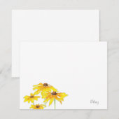 Waterverf en Pen Black Eyed Susan Notitiekaartje (Voorkant / Achterkant)