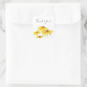 Waterverf en Pen Black Eyed Susan Vierkante Sticker (Tas)