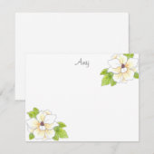 Waterverf en pen Magnolia Flower Note Card Notitiekaartje (Voorkant / Achterkant)