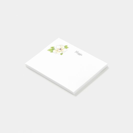 Waterverf en pen Magnolia Flower Post-it Notes (Schuin)