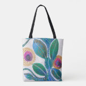Waterverf en pen van woestijnbloem, op maat gemaak tote bag (Achterkant)