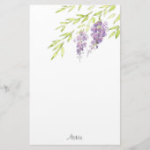 Waterverf en Pen Wisteria Briefpapier (Voorkant)