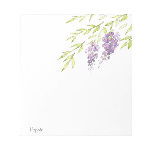 Waterverf en Pen Wisteria Notitieblok (Voorkant)