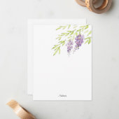 Waterverf en Pen Wisteria Notitiekaartje (Voorkant / Achterkant in situ)