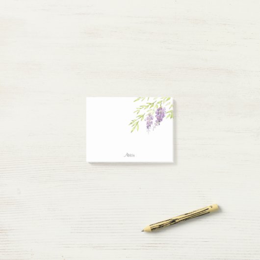 Waterverf en Pen Wisteria Post-it® Notes (Op bureau)