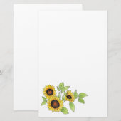 Waterverf en Pen Zonnebloemen Briefpapier (Voorkant / Achterkant)