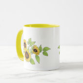 Waterverf en Pen Zonnebloemen Mok (Voorkant links)