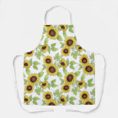 Waterverf en pen Zonnebloemen Patroon Schort (Voorkant)