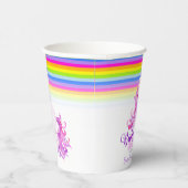 Waterverf- en regenboogkopjes met baby shower papieren bekers (Rechts)