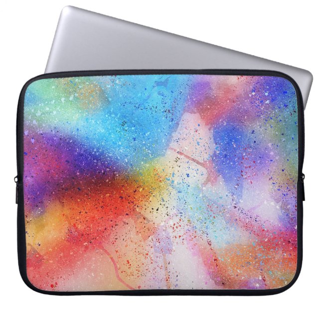 Waterverf- en schilderplaatje laptop sleeve (Voorkant)