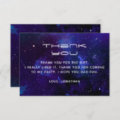 Waterverf en sterren. Planetarium verjaardag Bedankkaart (Voorkant / Achterkant)