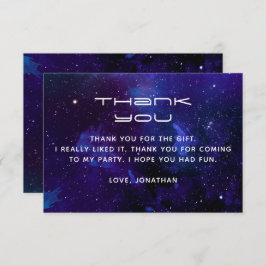 Waterverf en sterren. Planetarium verjaardag Bedankkaart