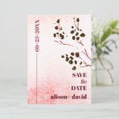 Waterverf en tak Japandi foto Redden De Save The Date (Staand voorkant)